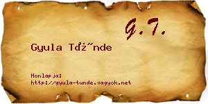 Gyula Tünde névjegykártya